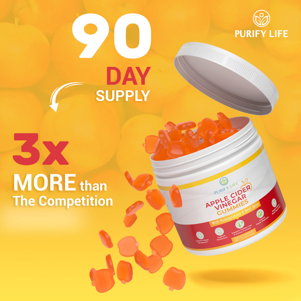Apple Cider Vinegar Gummies - Unfiltered ACV (3 Month Supply) Weight Loss Alternative to Capsules and Pills for Belly Fat Burner - Immune System Support, Detox, Metabolism, Acid Reflux - Kids & Adults