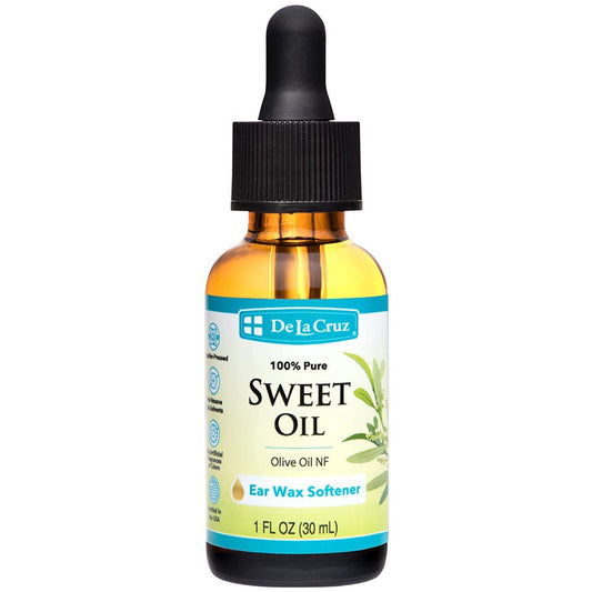 De La Cruz Pure Sweet Oil Ear Wax Softener Ear Drops for Clogged Ears, 1 Fl Oz