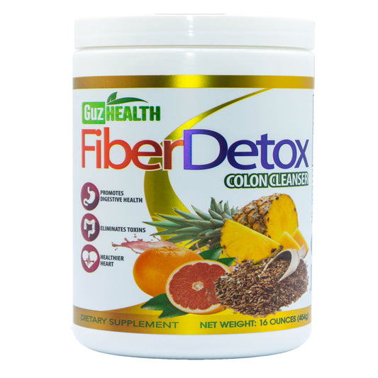 Colon Cleanser Fiber Detox Guzhealth - Eliminate Toxins, Colon Cleanse, Improve Digestion