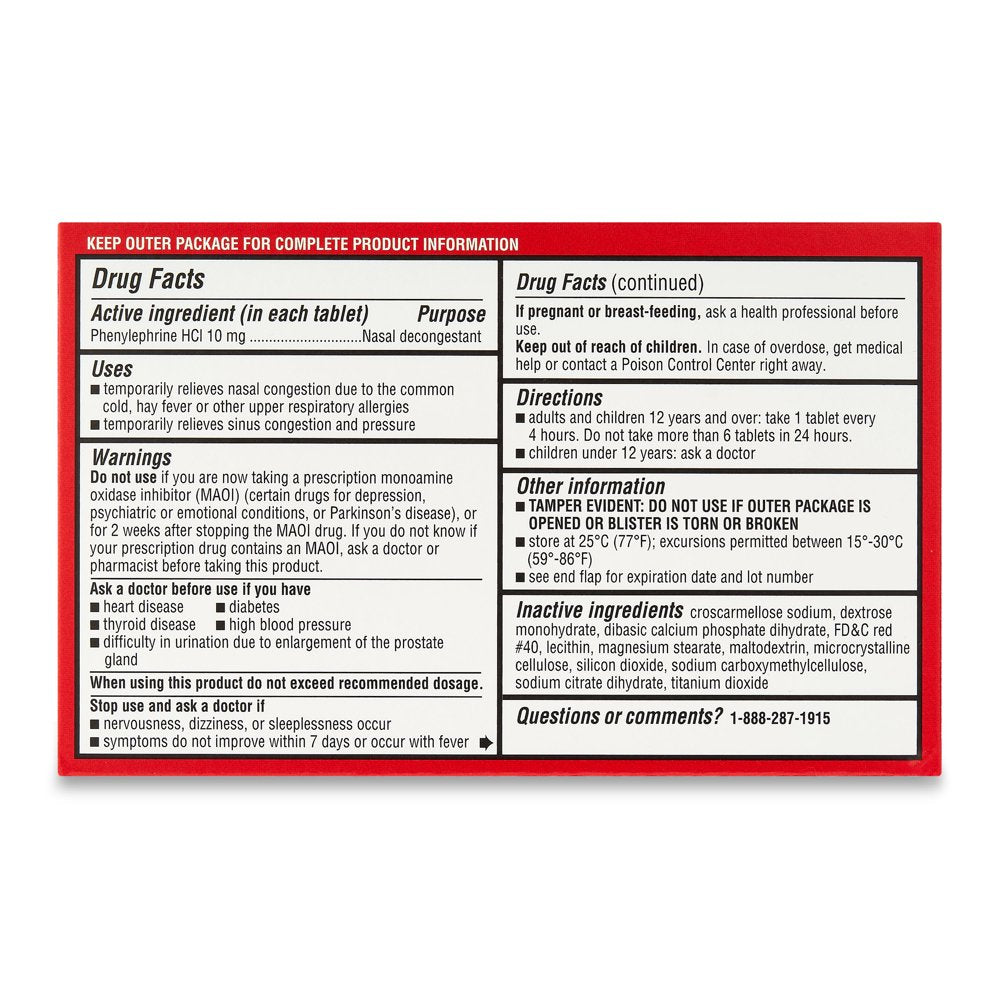 Equate Maximum Strength Non Drowsy Sinus Congestion PE Medicine, 72 Tablets