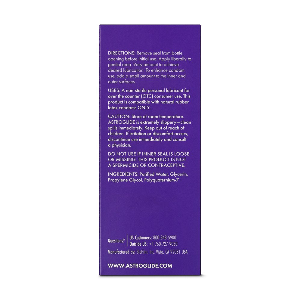 Astroglide Liquid, Water Based Personal Lubricant, Condom Compatible Lube, 5 Oz