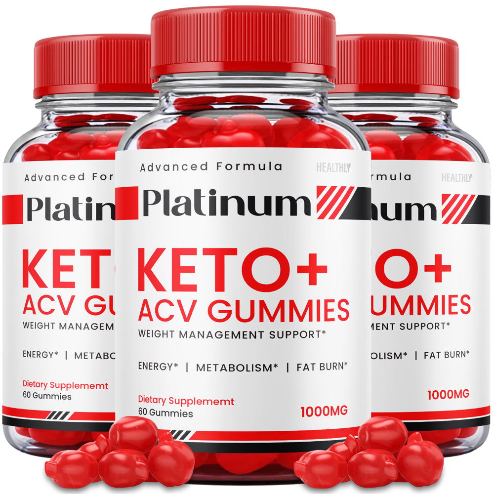 (3 Pack) Platinum Keto+ Keto ACV Gummies Advanced Formula Weight Management Support Fat Burn Metabolism (180 Gummies) - Nutricity.com.au