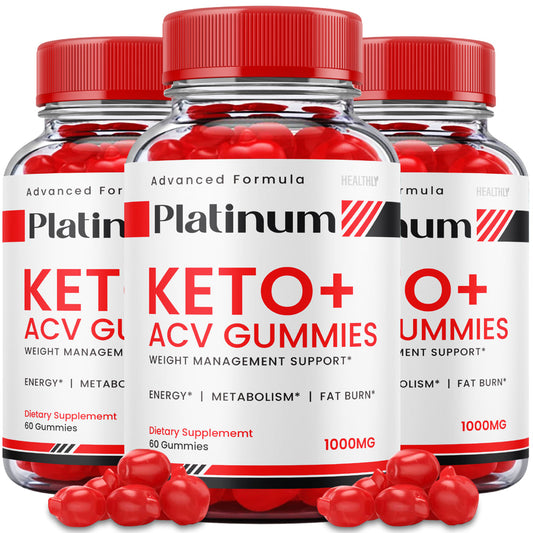 (3 Pack) Platinum Keto+ Keto ACV Gummies Advanced Formula Weight Management Support Fat Burn Metabolism (180 Gummies) - Nutricity.com.au