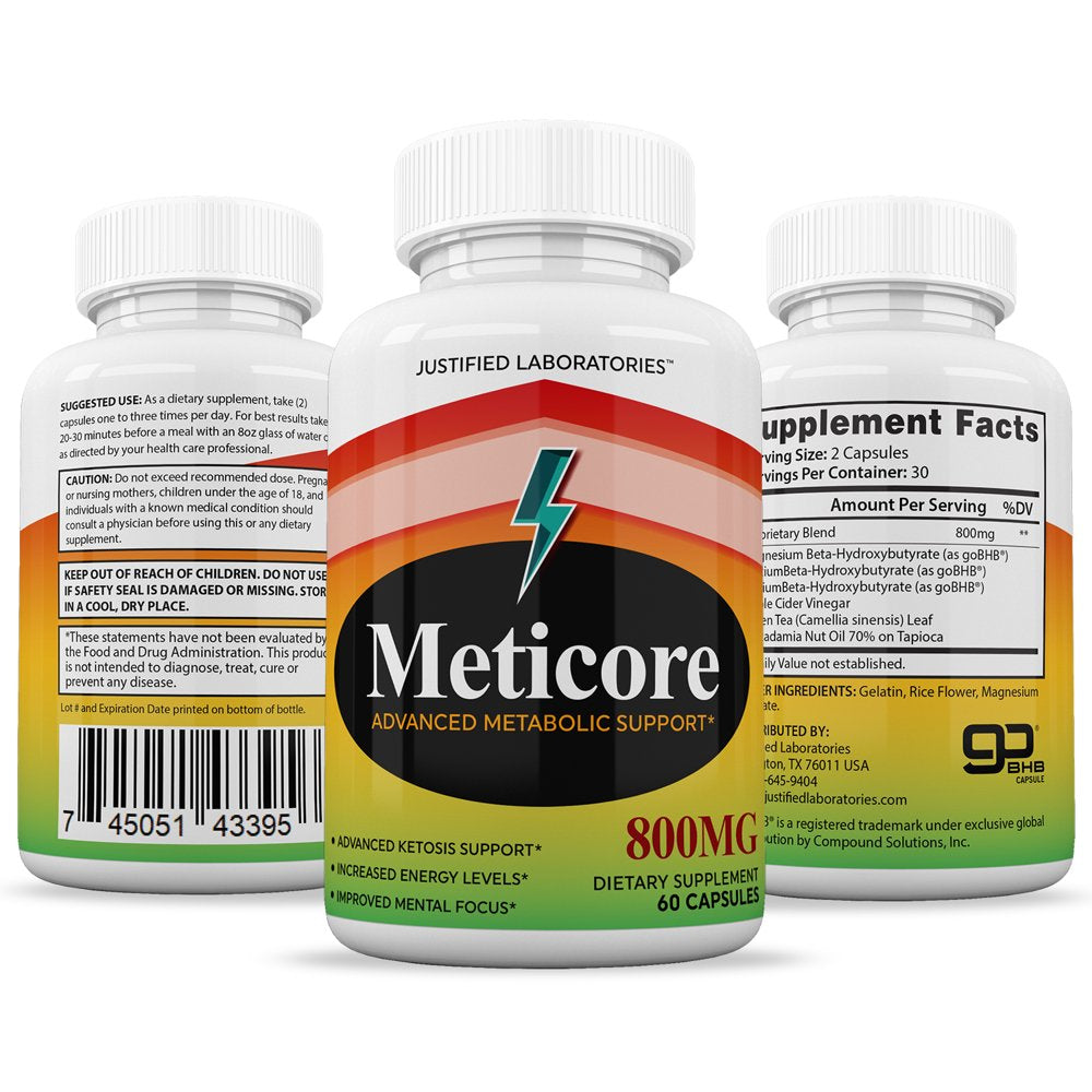 (3 Pack) Meticore Keto Pills Ketogenic Supplement Includes Gobhb Apple Cider Vinegar Macadamia Nut Oil and Green Tea Advanced Ketosis Support for Men Women 180 Capsules - Nutricity.com.au