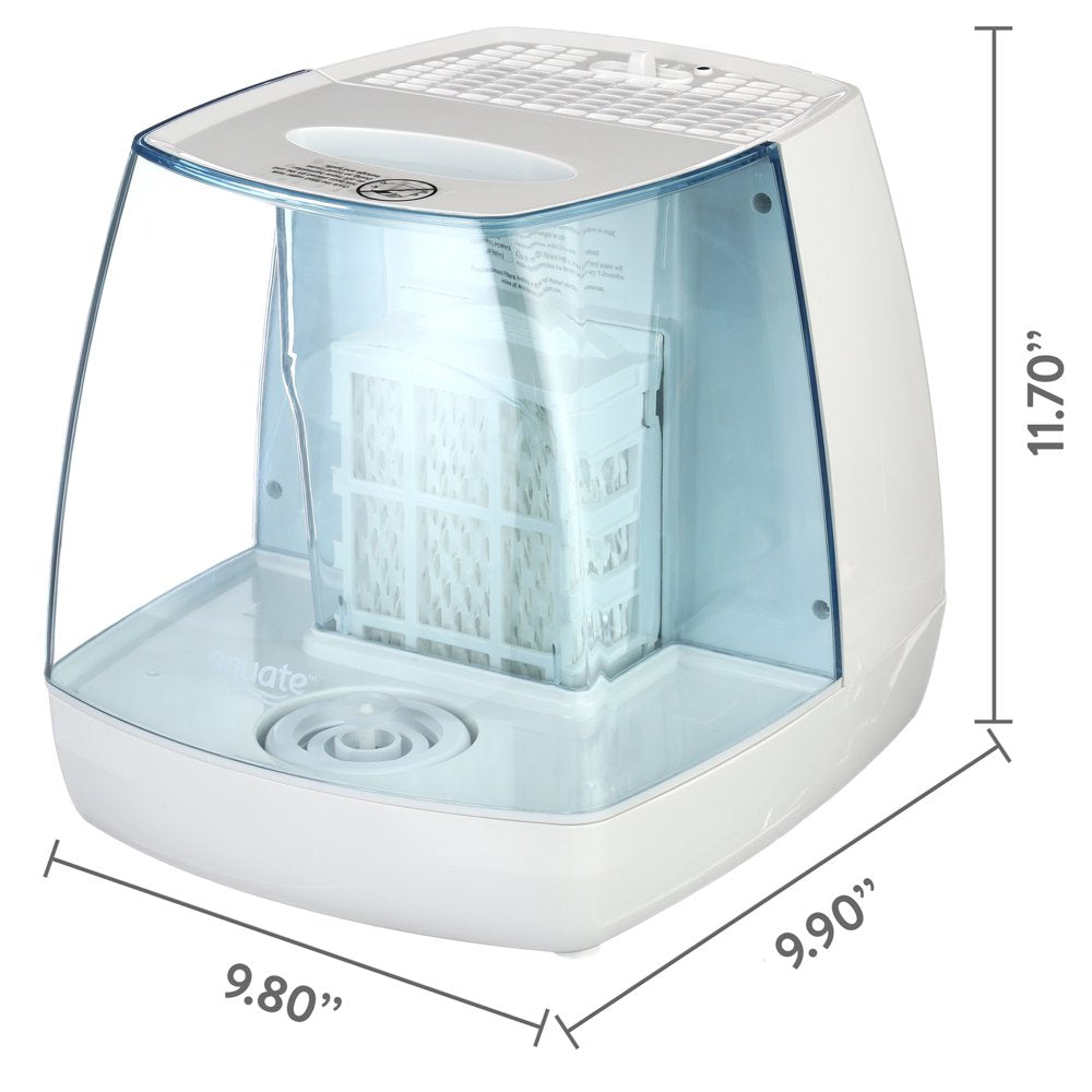 Equate 1.1 Gallon 250 Sq Ft Invisible Cool Mist Humidifier, White & Blue