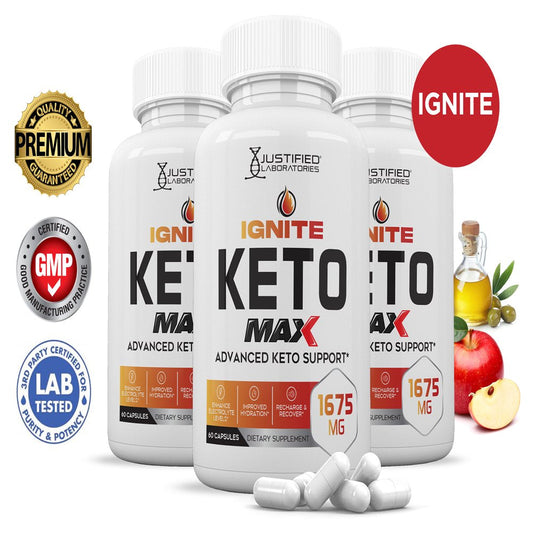 (3 Pack) Ignite Keto ACV MAX Pills 1675Mg Alternative to Gummies Dietary Supplement 180 Capsules - Nutricity.com.au