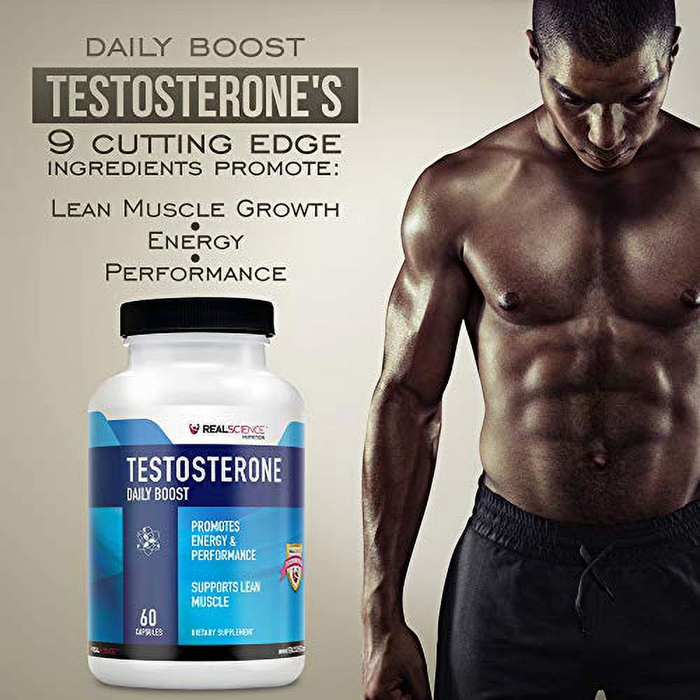 DAILY BOOST Free Testosterone Booster for Men - Strongest Supplement for Muscle Growth, Bodybuilding & Energy with 9 Powerful Ingredients - 60 Capsules