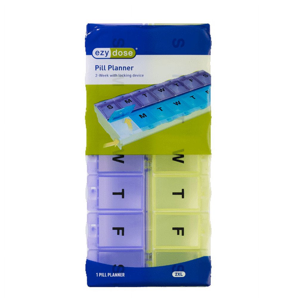 Ezy Dose Weekly 14-Day Locking Pill Organizer (2XL)