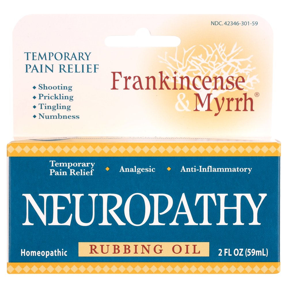 Frankincense & Myrrh, Neuropathy Pain Relief Rubbing Oil, 2Oz