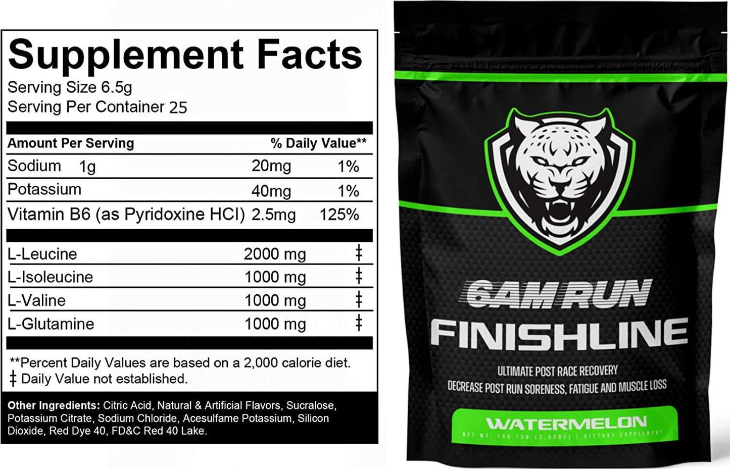 6AM RUN Finishline - BCAA Powder Amino Energy - Post Run Recovery Drink - Branch Chain Amino Acids Powder - Heal and Recovery Powder - Keto Post Workout Powder (Watermelon, Trial Bag)