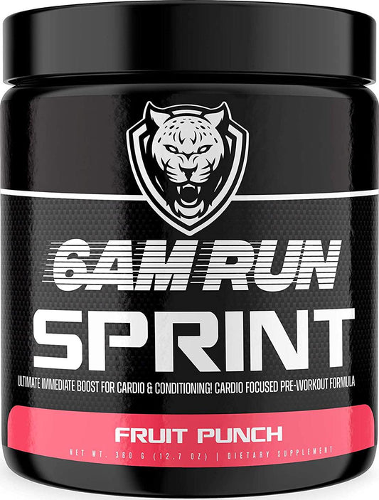 6AM RUN Sprint - Pre Workout Powder for Instant Energy Boost for Cardio and Focus - No Jitters, High Energy Conditioning Formula - All Natural, Keto, Vegan (Fruit Punch, Full Bottle)