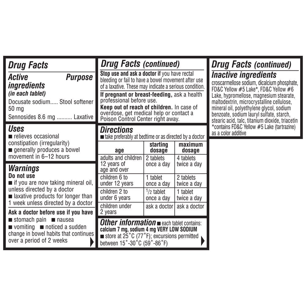 Senokot-S® Dual Action Senna plus Stool Softener Laxative Tablets, 30 Ct