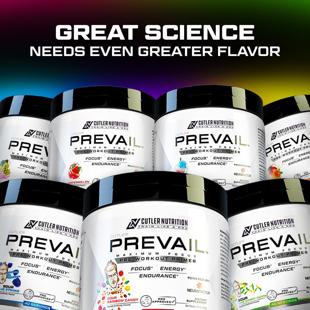 Prevail Preworkout for Energy Powder - Best Tasting Nootropic Pre Workout, Cotton Candy Grape, 40 Servings - Intense Focus Supplement with L-Citrulline, Alpha-Gpc & L-Tyrosine