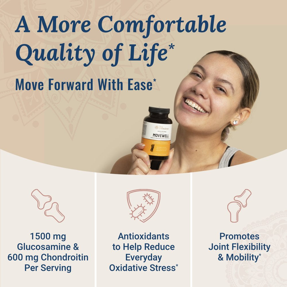 Live Conscious Movewell Glucosamine Chondroitin with MSM, 600Mg, 30 Servings