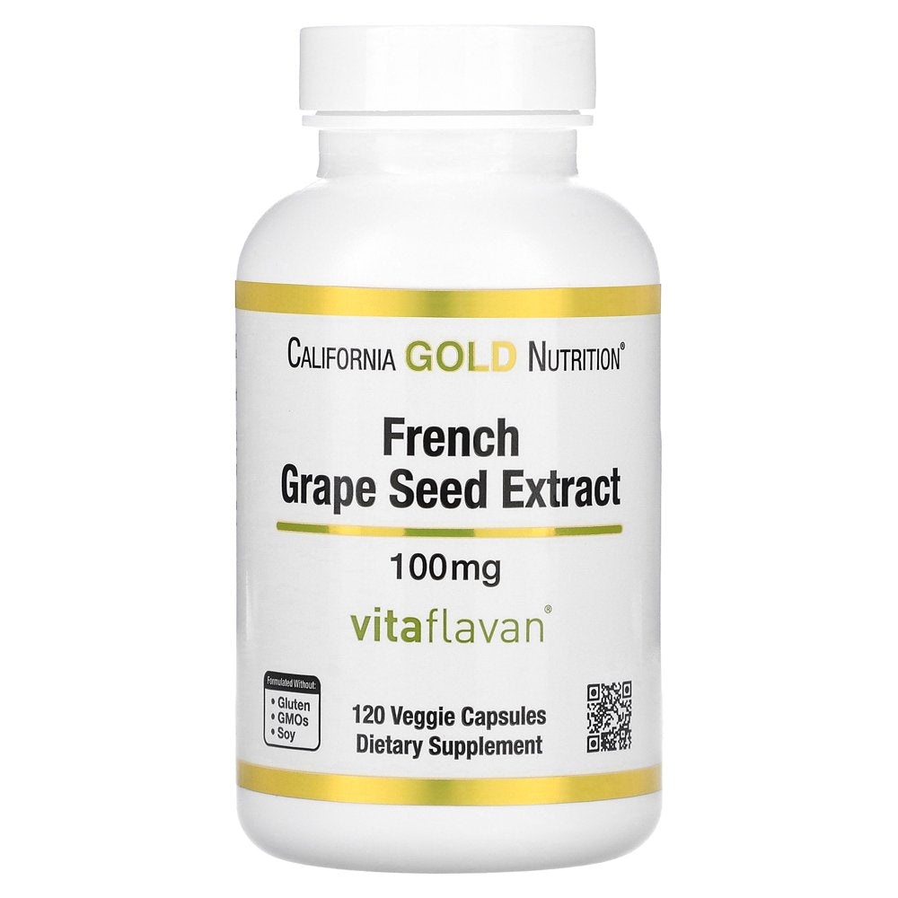 California Gold Nutrition French Grape Seed Extract, Vitaflavan, 100 Mg, 120 Veggie Capsules