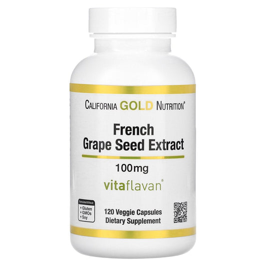 California Gold Nutrition French Grape Seed Extract, Vitaflavan, 100 Mg, 120 Veggie Capsules