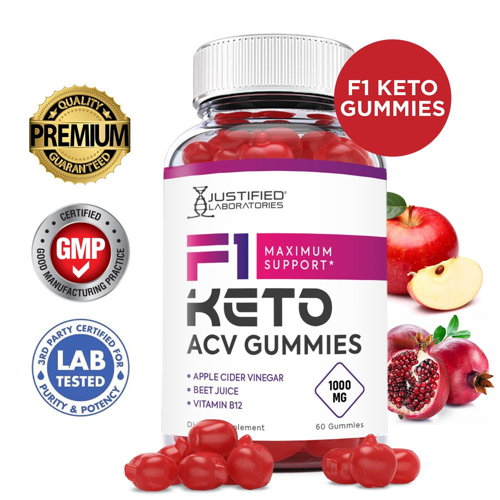 F1 Keto ACV Gummies 1000MG Dietary Supplement 60 Gummys