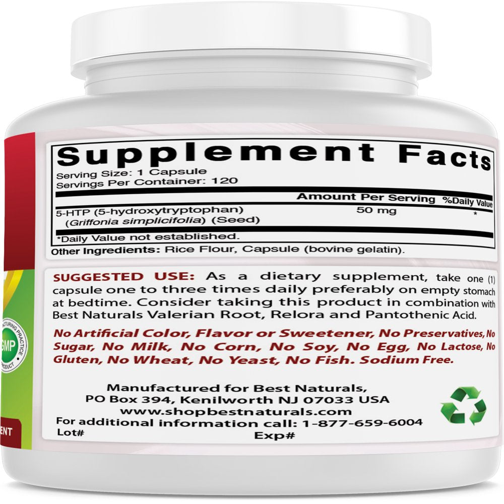 Best Naturals 5-HTP 50 Mg 120 Capsules
