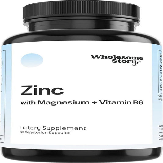 3-In-1 Zinc Picolinate Magnesium Glycinate Supplements with Vitamin B6 | Reproductive & Fertility Health, Hormone Balance, Immune System Support | PCOS Support | 60 Vegetarian Capsules