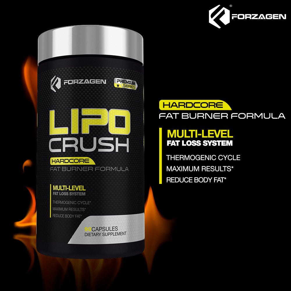 Forzagen Lipocrush Fat Burner - Best Weight Loss Pills Women & Men | Thermogenic Fat Burner Supplements | Appetite Suppressant | Metabolism Booster | Keto Diet Friendly (90 Natural Capsules)
