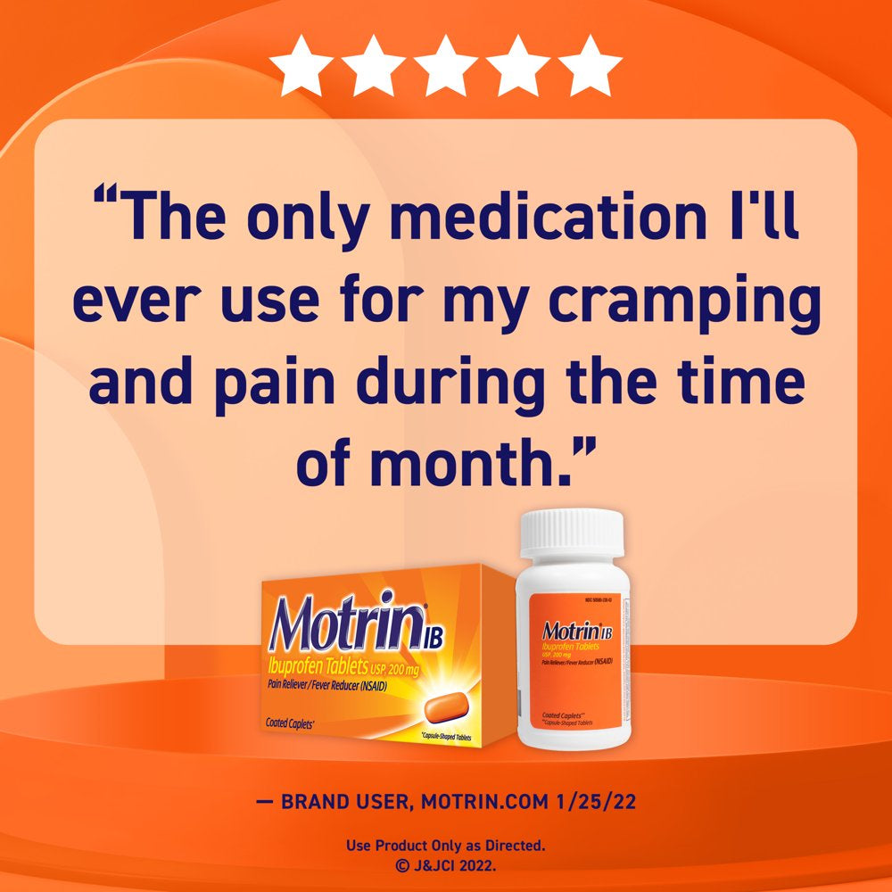 Motrin IB, Ibuprofen 200Mg Tablets for Pain & Fever Relief, 225 Ct