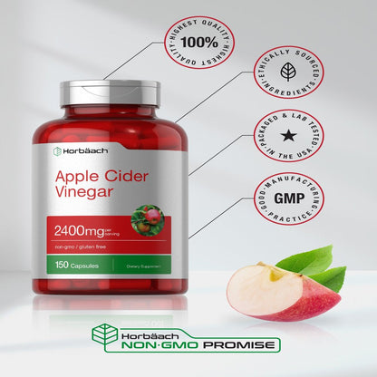 Apple Cider Vinegar | 2400Mg | 150 Capsules | by Horbaach