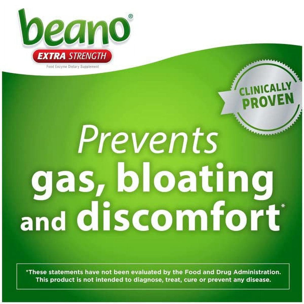 Beano Extra Strength Gas Prevention & Digestive Enzyme Supplement, 30 Ct, (Pack - 3)