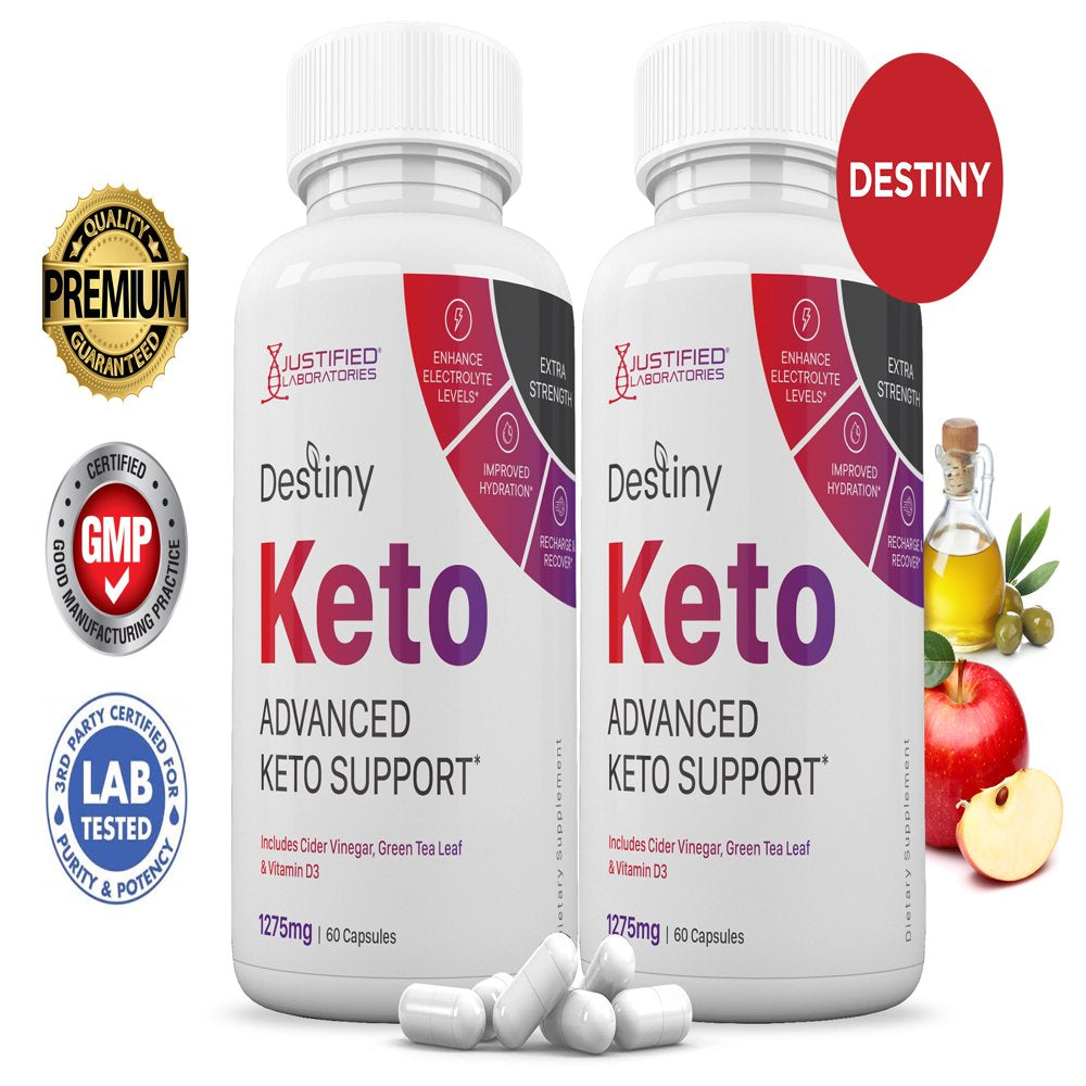(2 Pack) Destiny Keto ACV Pills 1275Mg Alternative to Gummies Dietary Supplement 120 Capsules - Nutricity.com.au