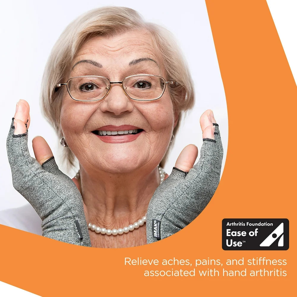 Brownmed IMAK Arthritis Pain Relief Compression Gloves - Small - Gray/Black