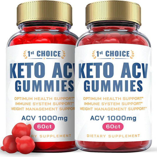 (2 Pack) 1St Choice Keto ACV Gummies - Supplement for Weight Loss - Energy & Focus Boosting Dietary Supplements for Weight Management & Metabolism - Fat Burn - 120 Gummies - Nutricity.com.au