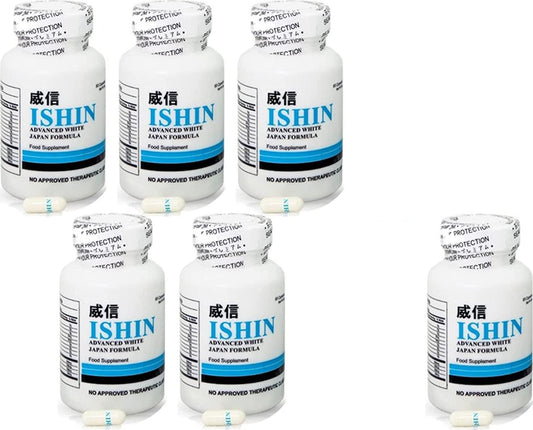 6x ISHIN ADVANCED 10X WHITENING JAPAN FORMULA with COLLAGEN and GLUTATHIONE 60 CAPSULES