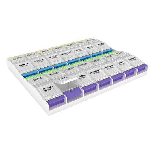 Ezy Dose Weekly (4X/Day) Push Button Pill Organizer (3XL)