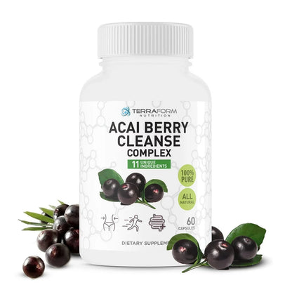 Acai Berry Pills – Powerful Antioxidant Cleanse – Liver, Colon & Pancreas Detox Cleanse, Helps Support a Healthy Digestive System - Made in USA – 1 Month Supply