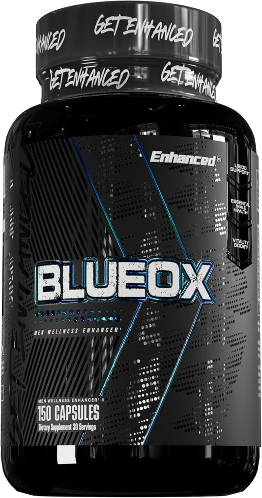 Blue Ox Athlete Enhanced Natural Testosterone Enhancer - Men'S Natural Trial Booster Supplement - Strength Enhancer & Mood Support Pills - 120 Capsules