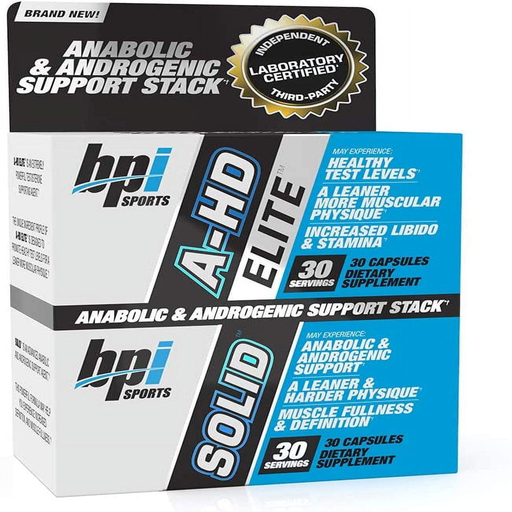 BPI Sports A-HD Elite/Solid Test Booster, Unflavored, 60 Ct