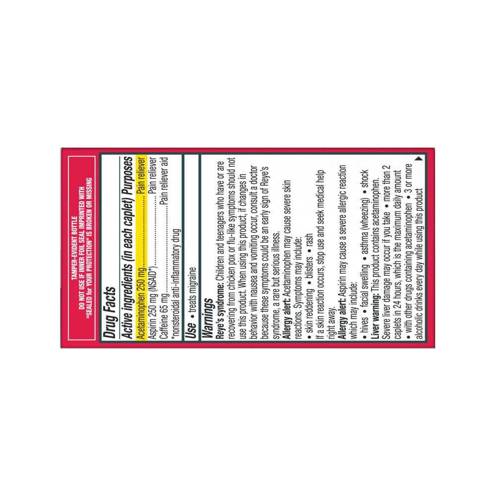 Excedrin Migraine for Migraine Relief, Caplets, 24 Count