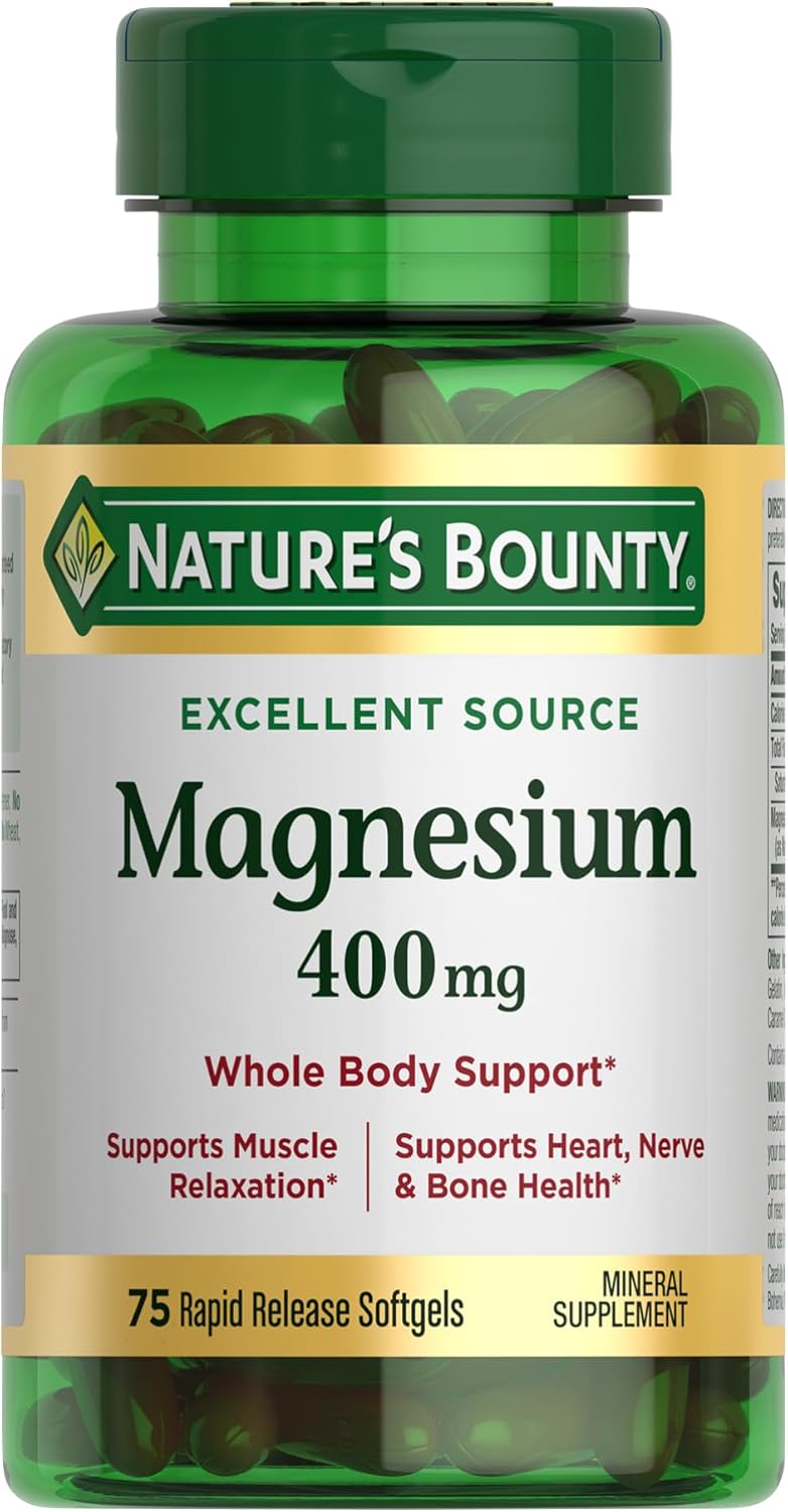 Nature's Bounty Absorbable Magnesium, 125 Liquid Softgels Capsules
