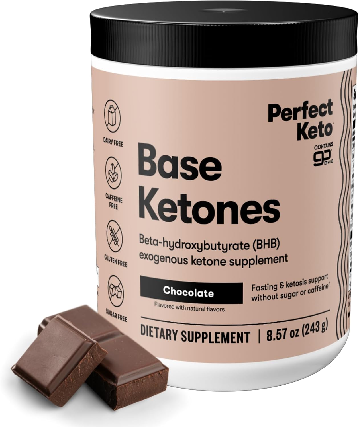 Exogenous Ketones Powder, BHB Beta-Hydroxybutyrate Salts Supplement, Best Fuel for Energy Boost, Mental Performance, Mix in Shakes, Milk, Smoothie Drinks for Ketosis Chocolate, 8.57 oz (243 grs)