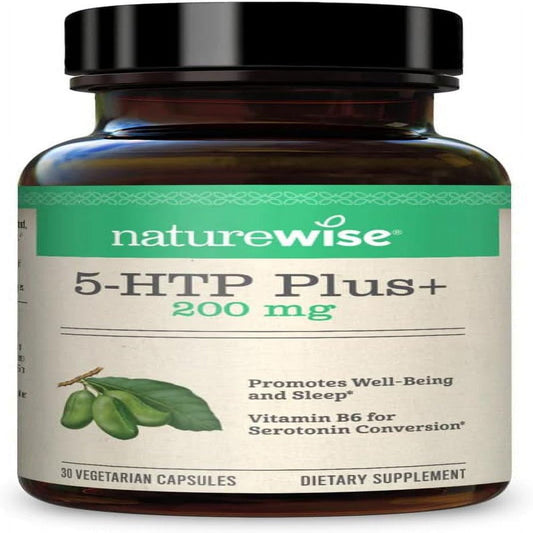 Naturewise 5-HTP Plus+ with Advanced Time Release, 200 Mg, Supports Appetite Suppression, Mood, Stress, and Sleep, 30-Ct