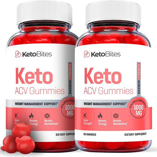 (2 Pack) Keto Bites Keto ACV Gummies - Supplement for Weight Loss - Energy & Focus Boosting Dietary Supplements for Weight Management & Metabolism - Fat Burn - 120 Gummies - Nutricity.com.au