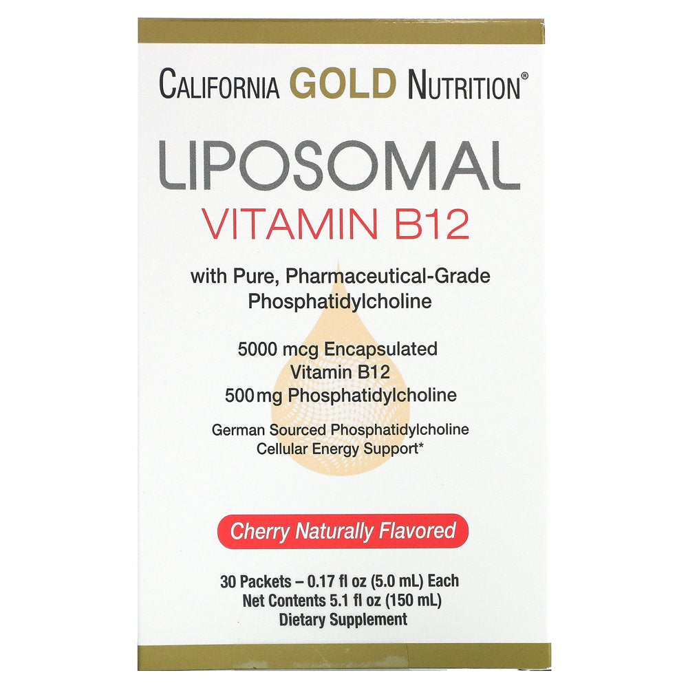California Gold Nutrition Liposomal Vitamin B12, 30 Packets, 0.17 Fl Oz (5 Ml) Each