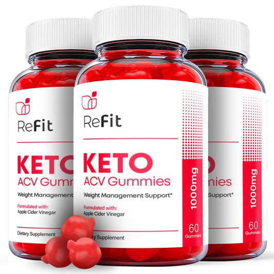 (3 Pack) Refit Keto ACV Gummies - Supplement for Weight Loss - Energy & Focus Boosting Dietary Supplements for Weight Management & Metabolism - Fat Burn - 180 Gummies - Nutricity.com.au