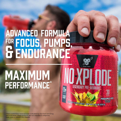 BSN N.O. Xplode Pre-Workout Supplement with Creatine, Beta-Alanine, and Energy, Watermelon, 60 Servings