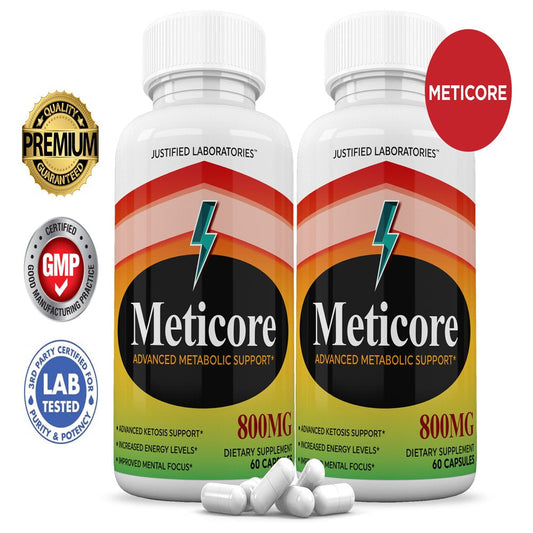 (2 Pack) Meticore Keto Pills Ketogenic Supplement Includes Gobhb Apple Cider Vinegar Macadamia Nut Oil and Green Tea Advanced Ketosis Support for Men Women 120 Capsules - Nutricity.com.au