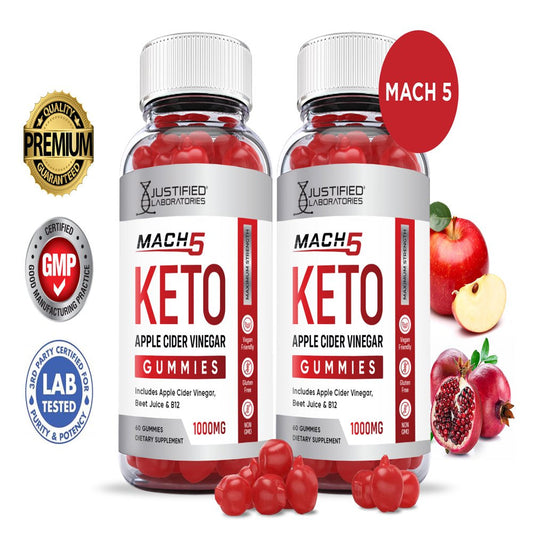 (2 Pack) Mach 5 Keto ACV Gummies 1000MG Dietary Supplement 120 Gummys - Nutricity.com.au