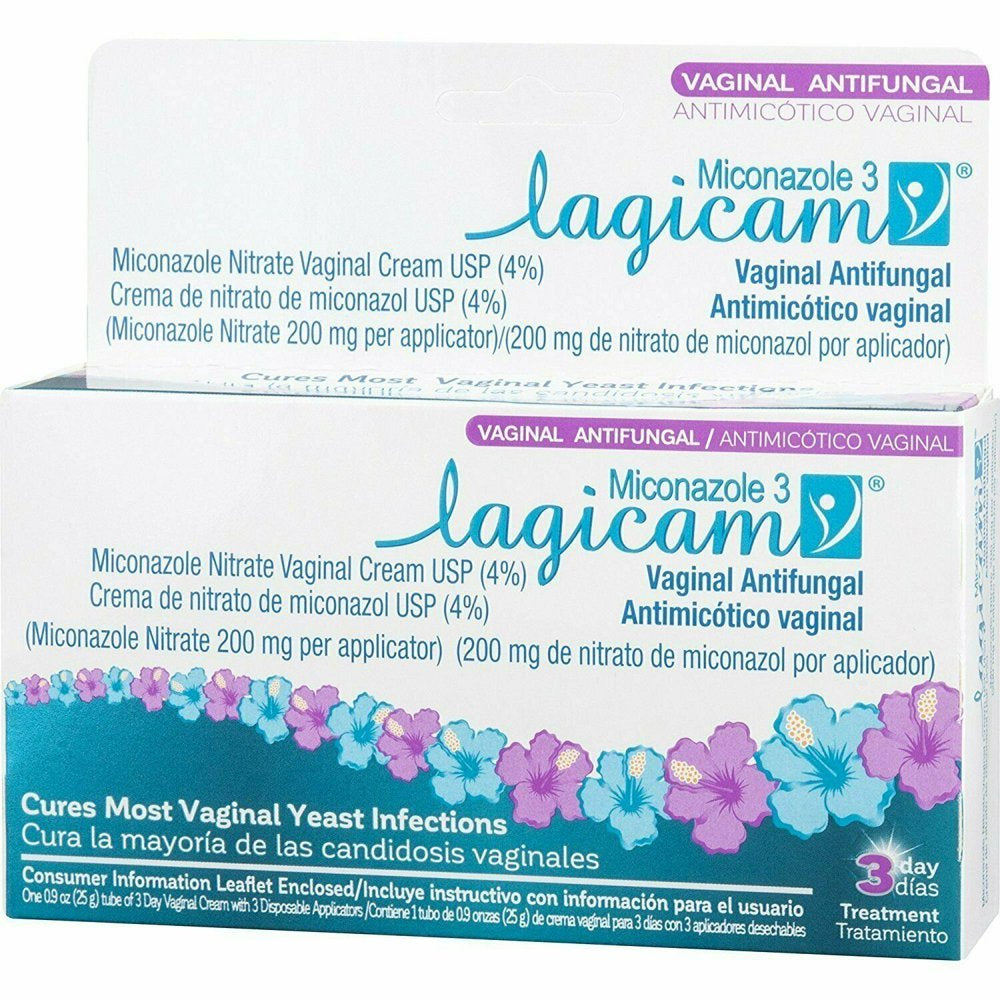 Lagicam Vaginal Yeast Infection Antifungal 3 Day Treatment Cream .9 Oz