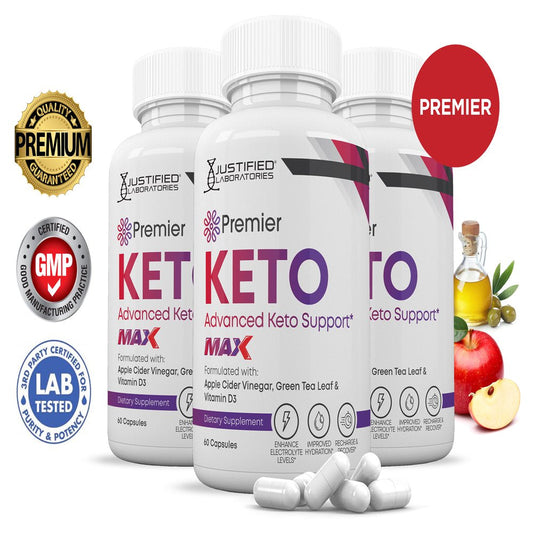 (3 Pack) Premier Keto ACV MAX Pills 1675Mg Alternative to Gummies Dietary Supplement 180 Capsules - Nutricity.com.au