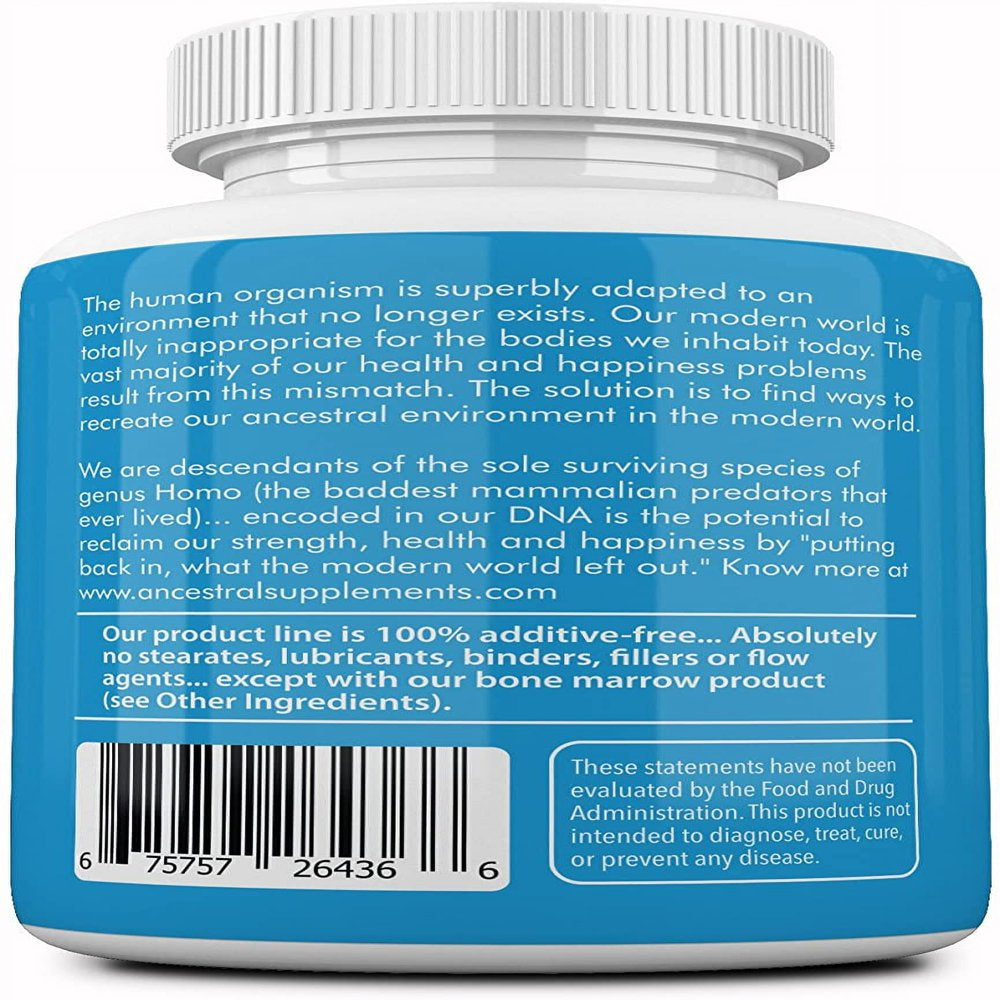 Ancestral Supplements Beef Lung (With Liver) - Supports Lung, Respiratory, Vascular, Circulatory Health (180 Capsules)