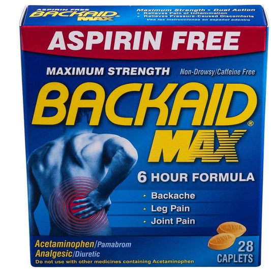 Backaid Maximum Strength Backache Pain Relief, Non Drowsy - 28 Pills, 2 Pack