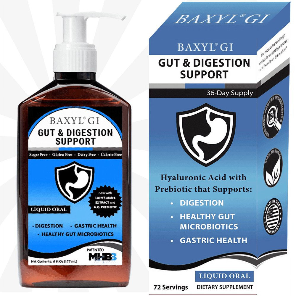 Baxyl GI - Gut Health & Digestive Support Liquid with Prebiotic - 36 Day Supply